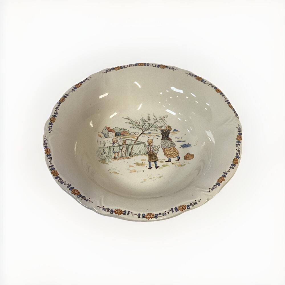 Vintage Sarreguemines Digoin France Enfants Richard Serving Dish - 10”D